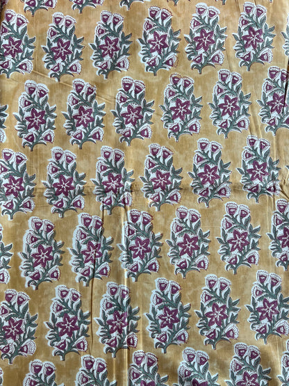 Pure Cotton Hand Block Printed Fabric
