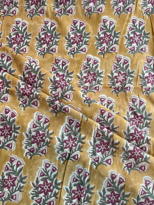 Pure Cotton Hand Block Printed Fabric