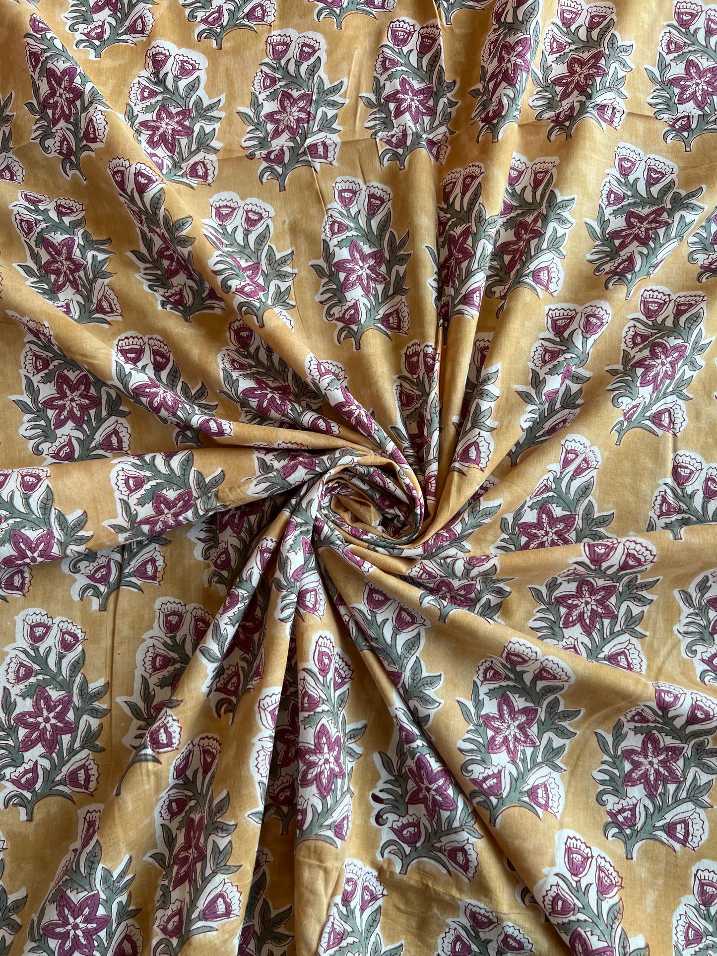 Pure Cotton Hand Block Printed Fabric