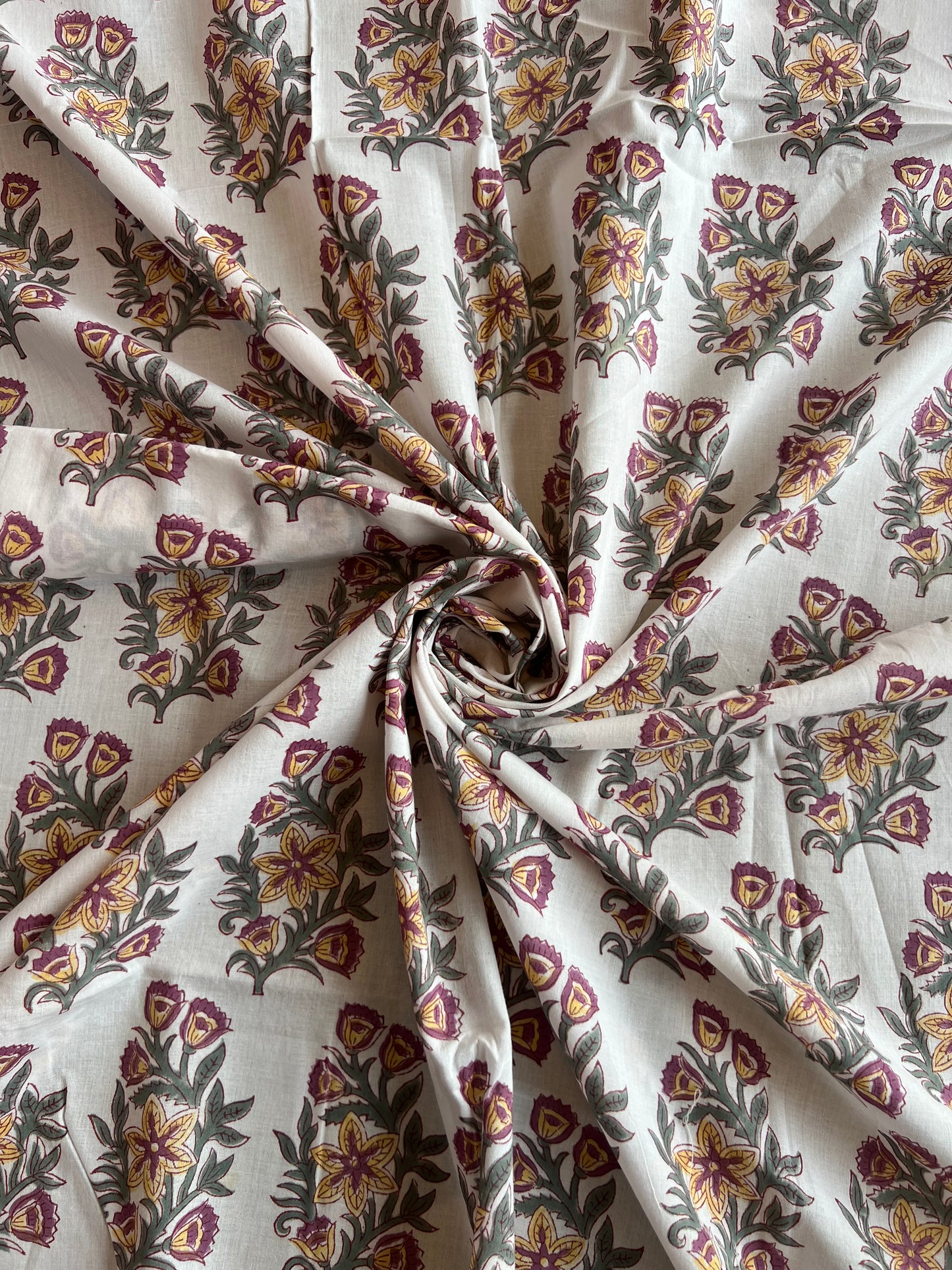 Pure Cotton Hand Block Printed Fabric