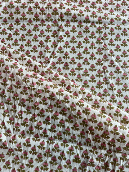 Pure Cotton Hand Block Printed Fabric