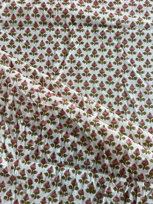 Pure Cotton Hand Block Printed Fabric