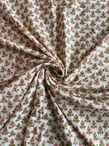 Pure Cotton Hand Block Printed Fabric