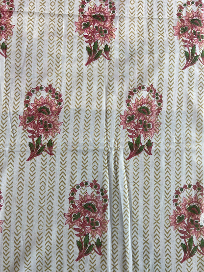 Pure Cotton Hand Block Printed Fabric