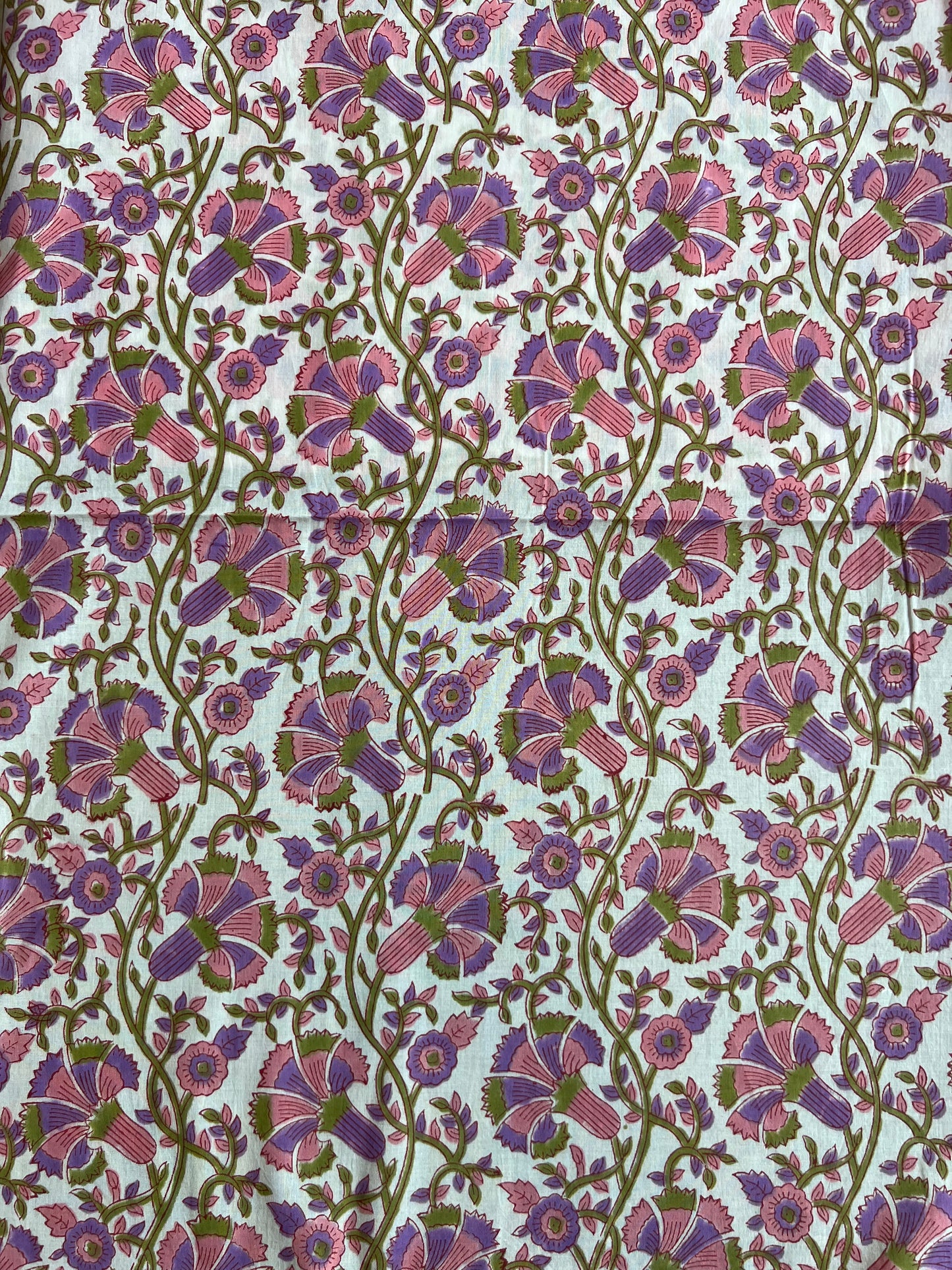 Pure Cotton Hand Block Printed Fabric