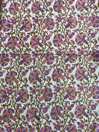 Pure Cotton Hand Block Printed Fabric