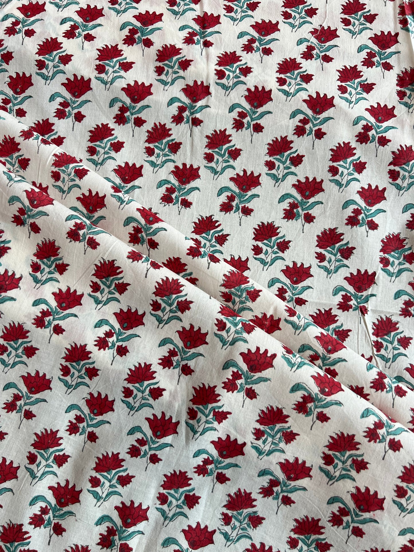 Pure Cotton Hand Block Printed Fabric