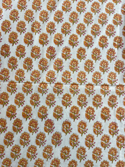 Pure Cotton Hand Block Printed Fabric