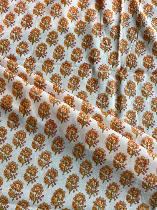 Pure Cotton Hand Block Printed Fabric
