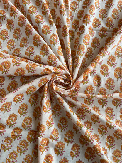 Pure Cotton Hand Block Printed Fabric