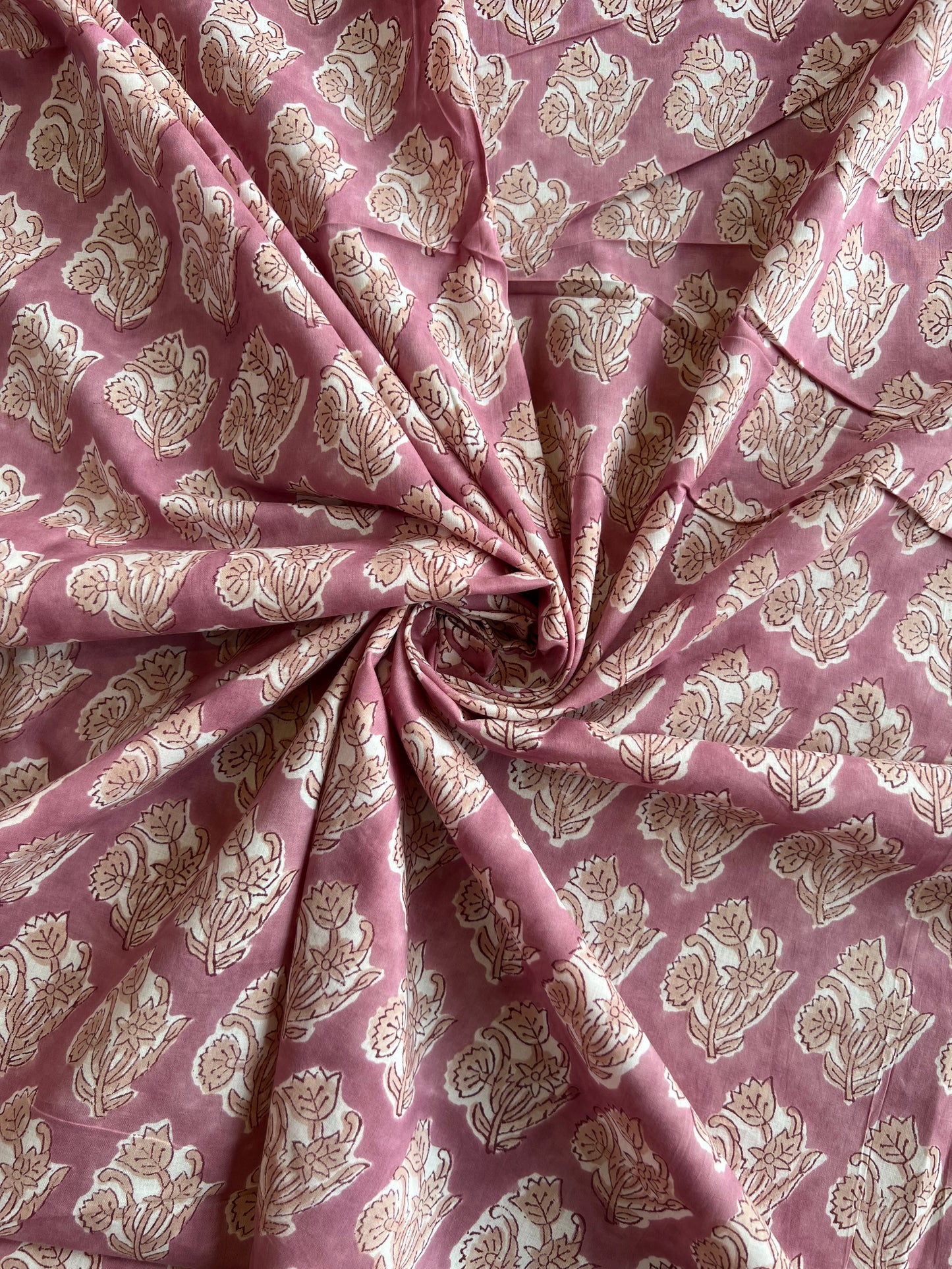 Pure Cotton Hand Block Printed Fabric