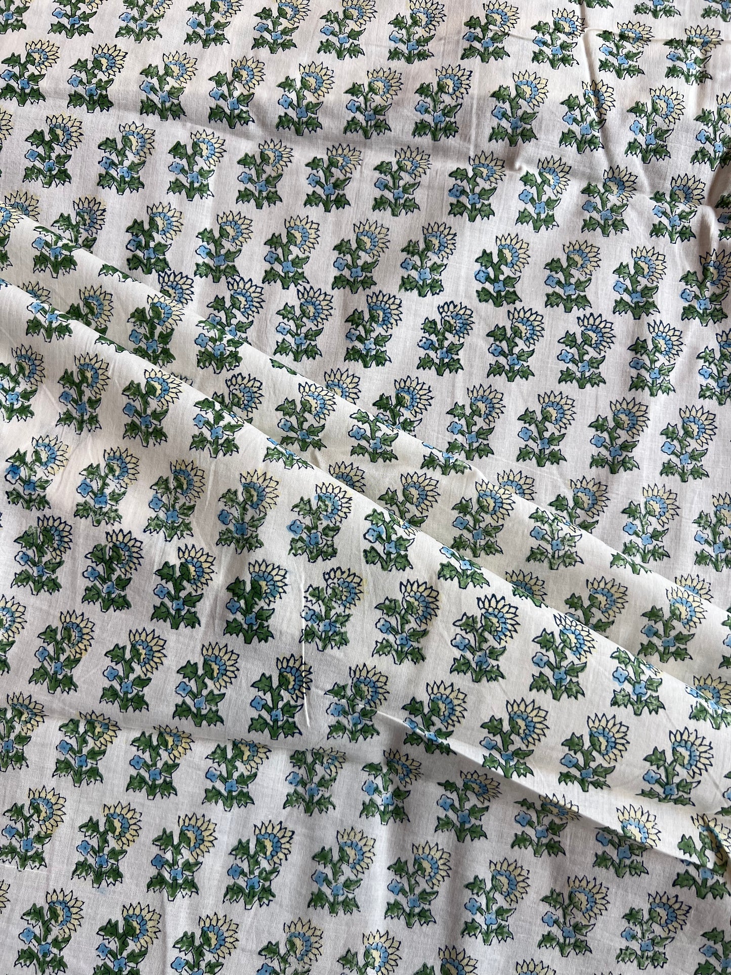 Pure Cotton Hand Block Printed Fabric