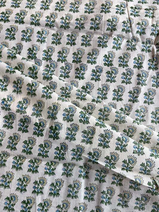Pure Cotton Hand Block Printed Fabric