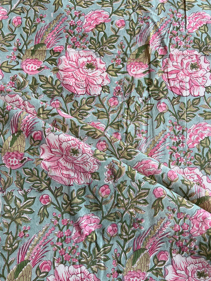 Pure Cotton Hand Block Printed Fabric