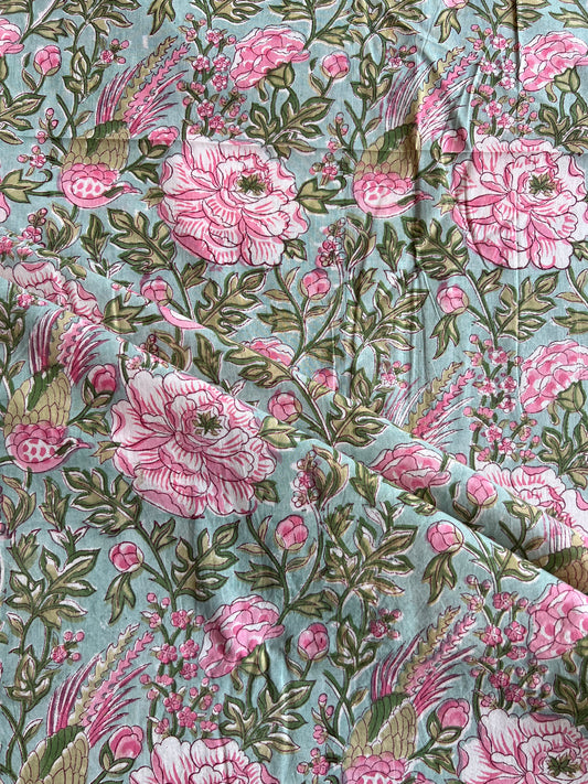 Pure Cotton Hand Block Printed Fabric
