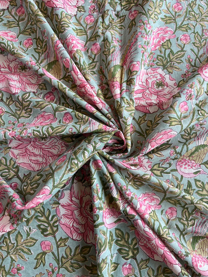 Pure Cotton Hand Block Printed Fabric