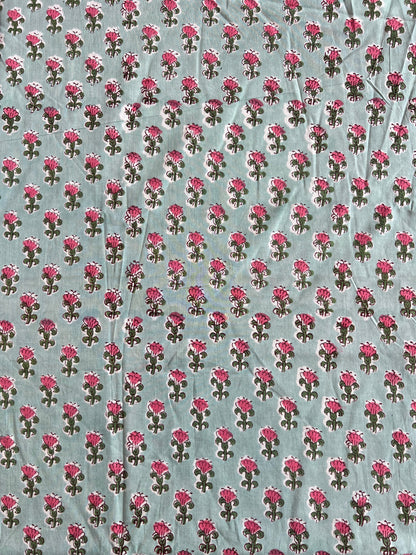 Pure Cotton Hand Block Printed Fabric