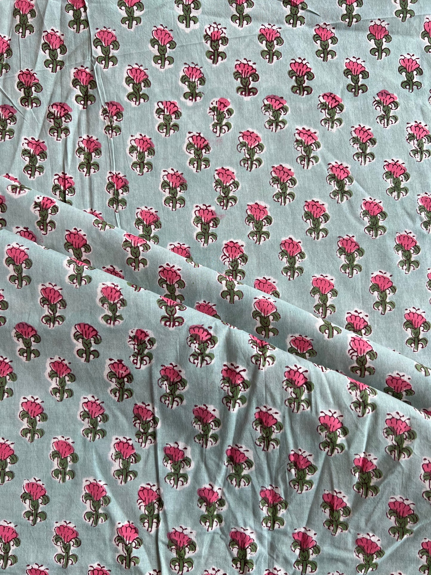 Pure Cotton Hand Block Printed Fabric