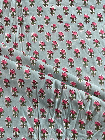 Pure Cotton Hand Block Printed Fabric