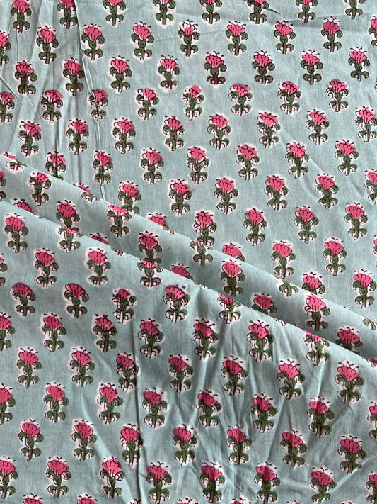 Pure Cotton Hand Block Printed Fabric