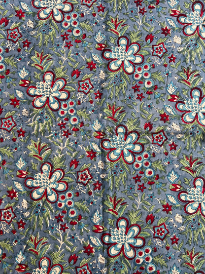 Pure Cotton Hand Block Printed Fabric
