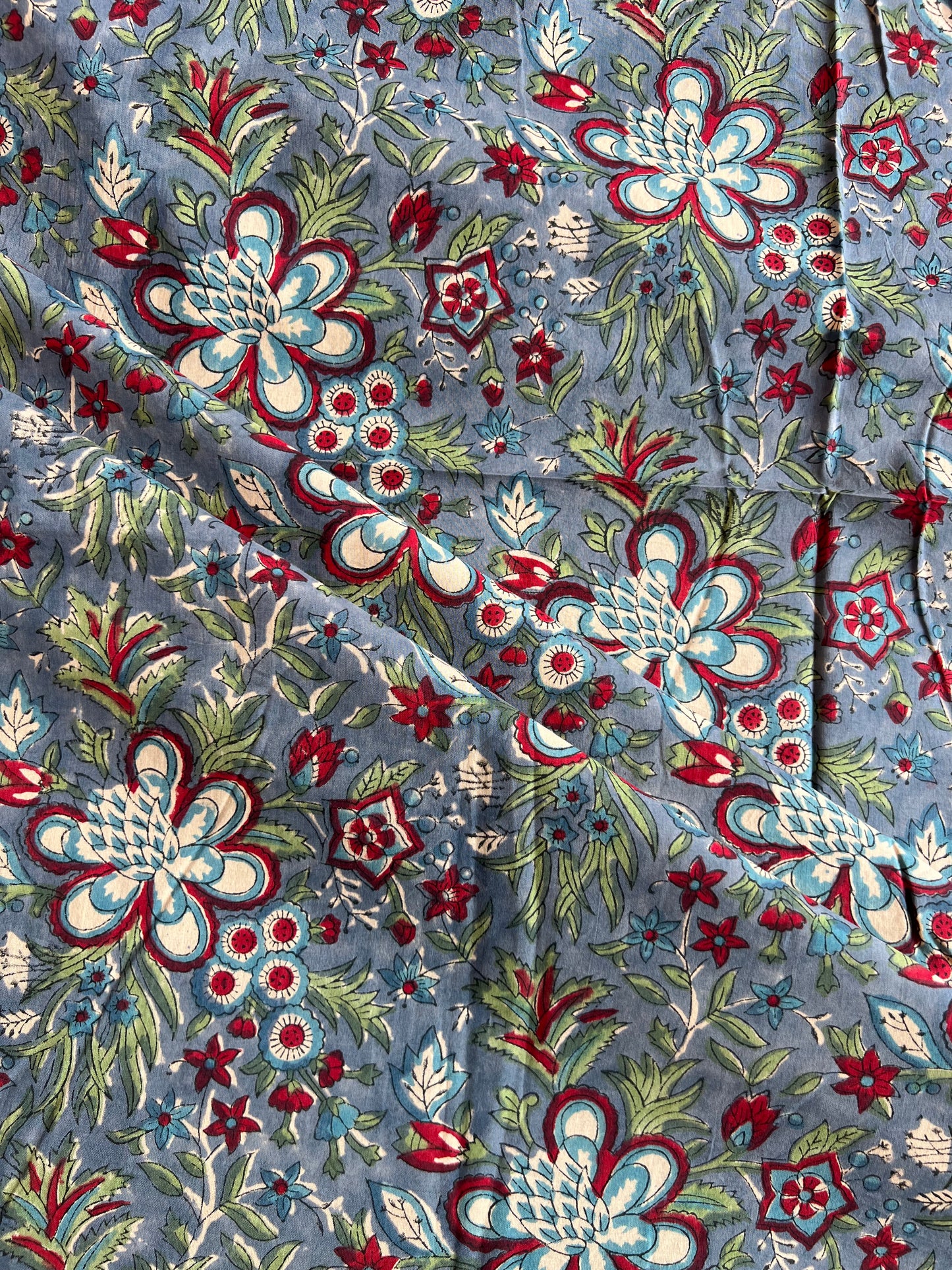 Pure Cotton Hand Block Printed Fabric