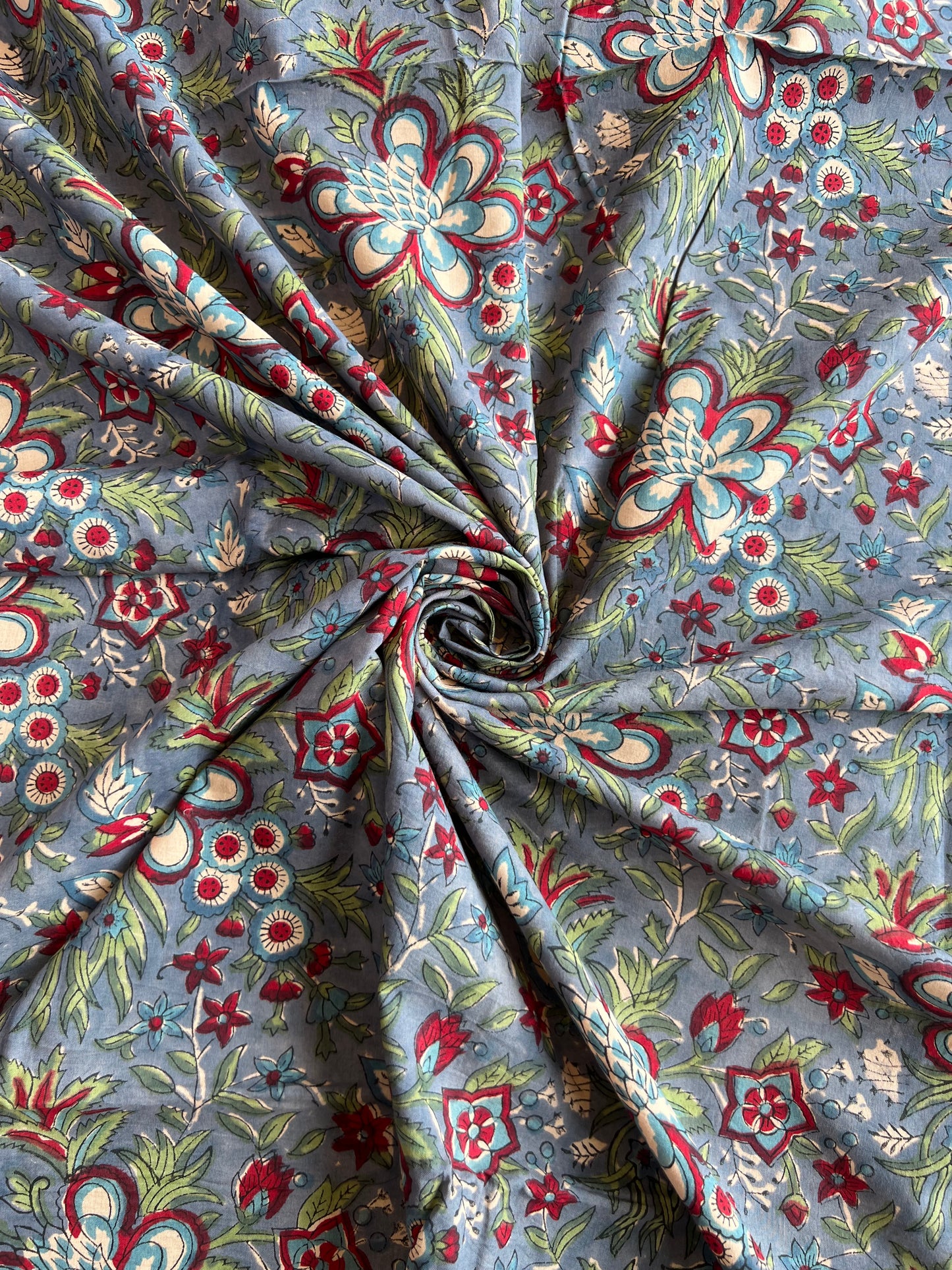 Pure Cotton Hand Block Printed Fabric