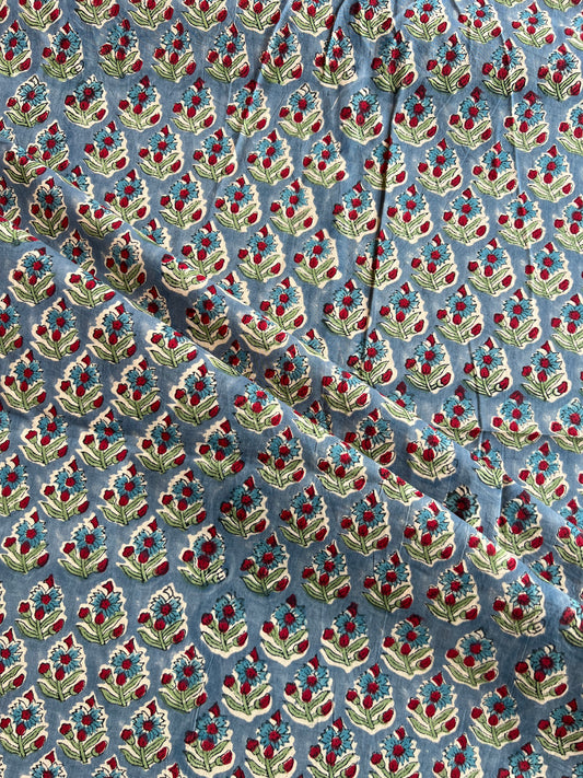 Pure Cotton Hand Block Printed Fabric