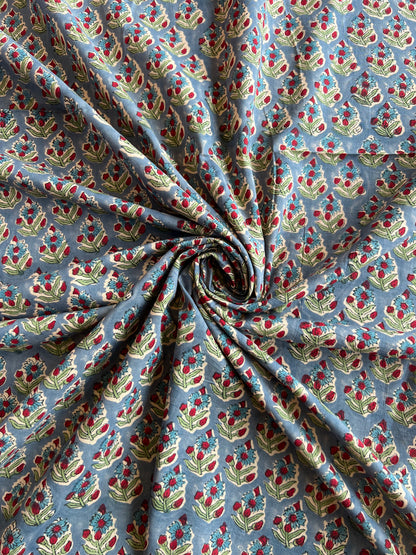 Pure Cotton Hand Block Printed Fabric