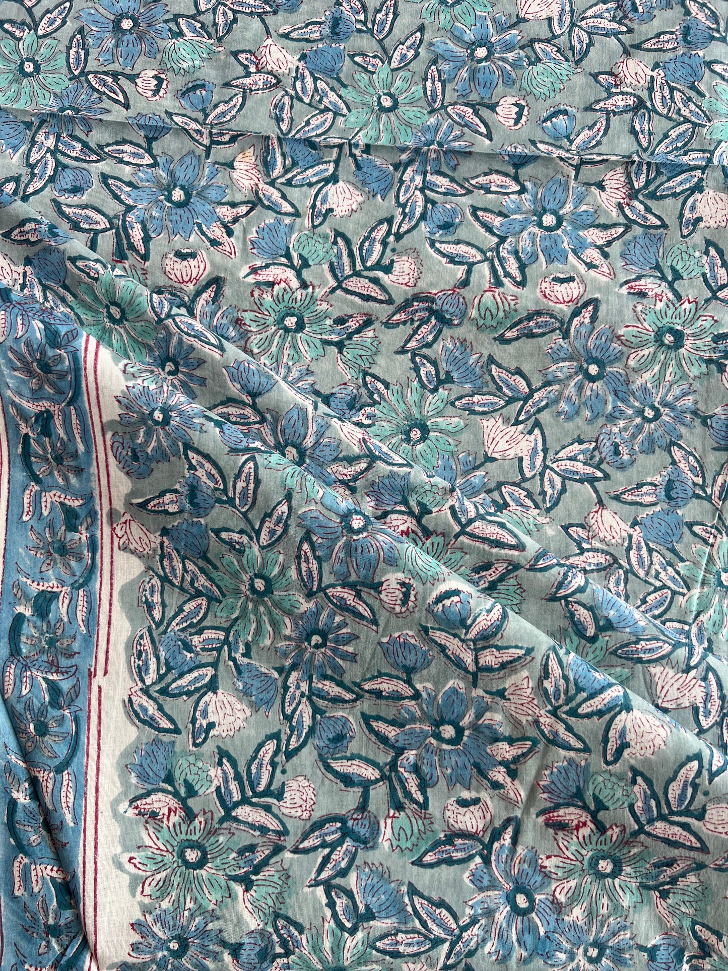 Pure Cotton Hand Block Printed Fabric