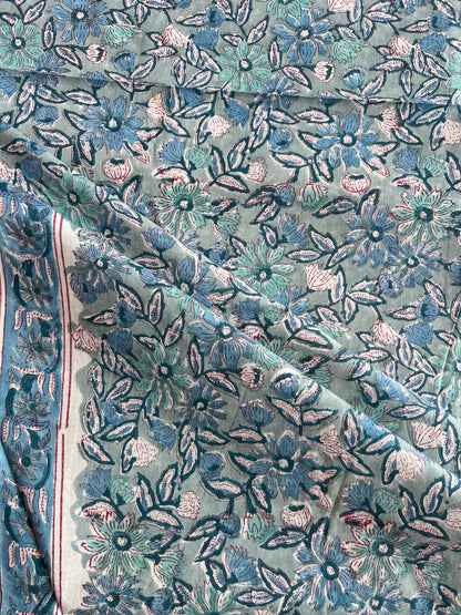 Pure Cotton Hand Block Printed Fabric
