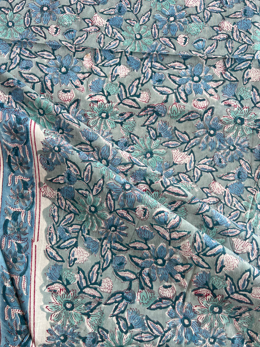 Pure Cotton Hand Block Printed Fabric