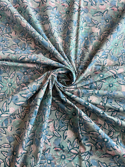 Pure Cotton Hand Block Printed Fabric
