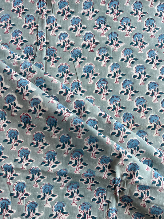 Pure Cotton Hand Block Printed Fabric