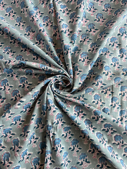 Pure Cotton Hand Block Printed Fabric