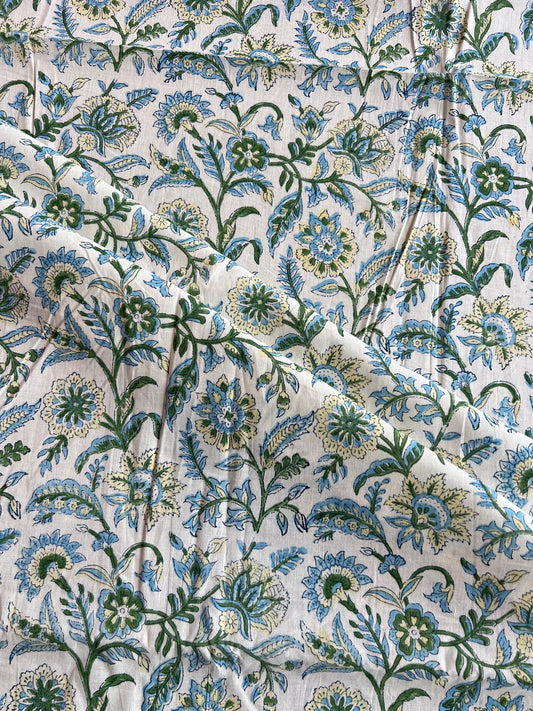 Pure Cotton Hand Block Printed Fabric
