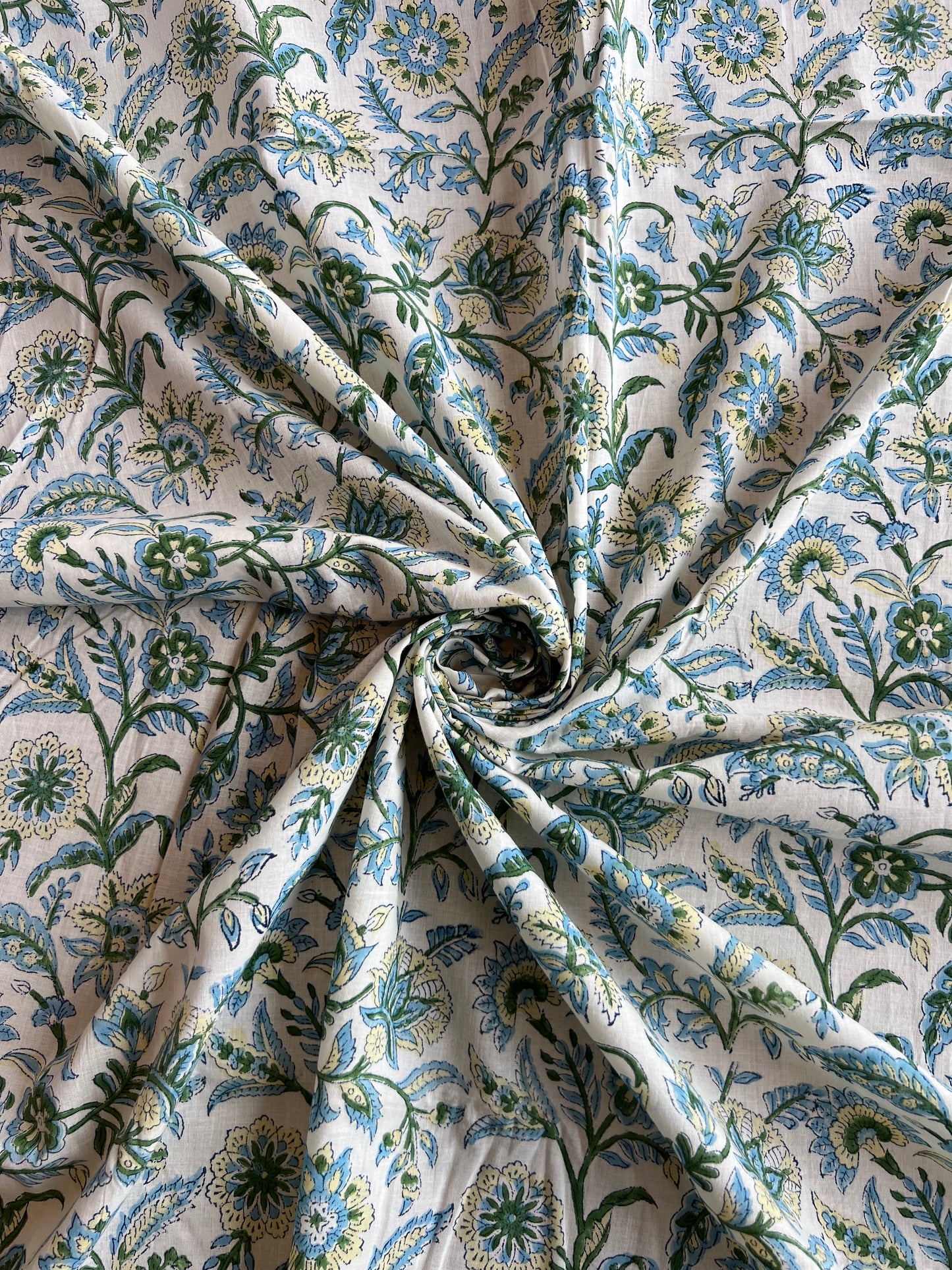 Pure Cotton Hand Block Printed Fabric