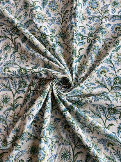Pure Cotton Hand Block Printed Fabric