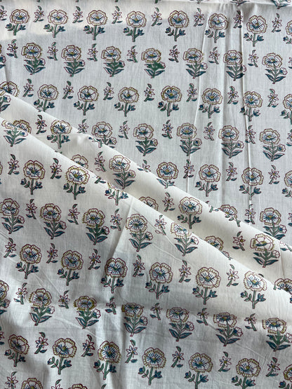 Pure Cotton Hand Block Printed Fabric