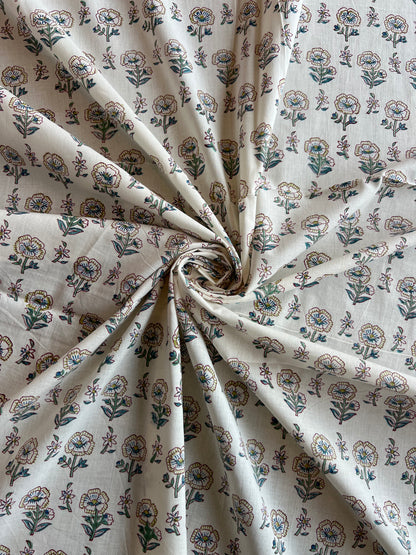 Pure Cotton Hand Block Printed Fabric