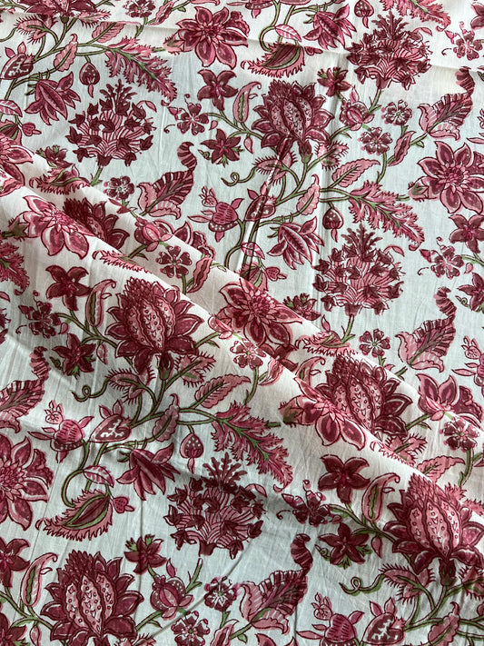 Pure Cotton Hand Block Printed Fabric