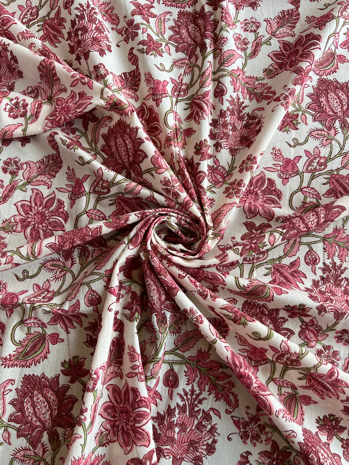 Pure Cotton Hand Block Printed Fabric