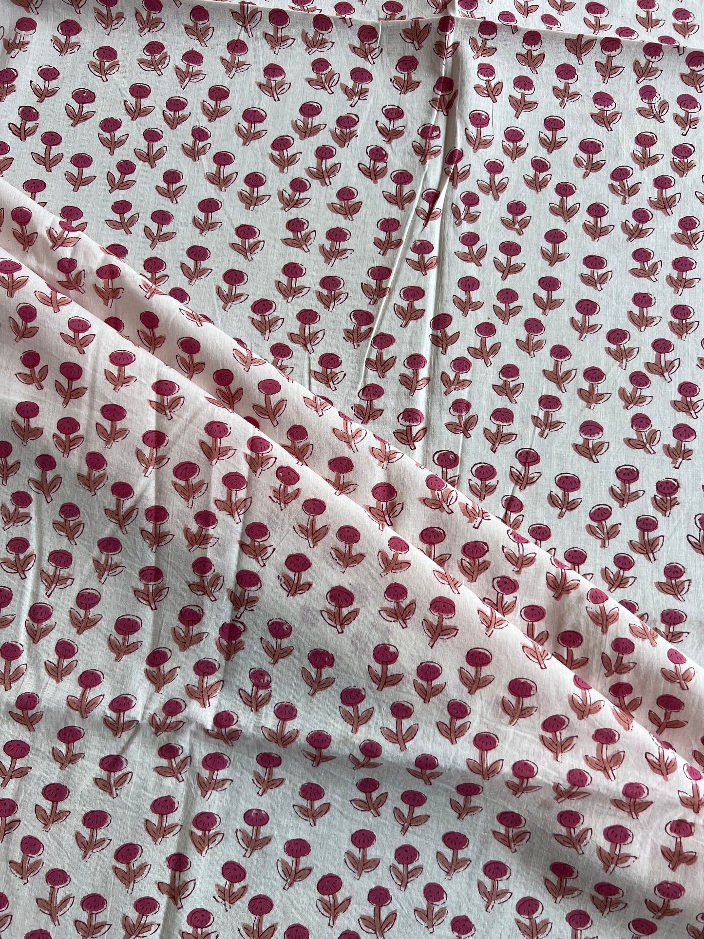 Pure Cotton Hand Block Printed Fabric