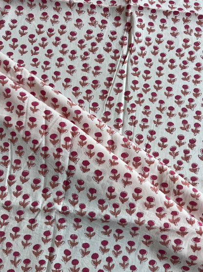 Pure Cotton Hand Block Printed Fabric