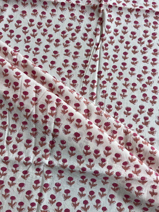 Pure Cotton Hand Block Printed Fabric