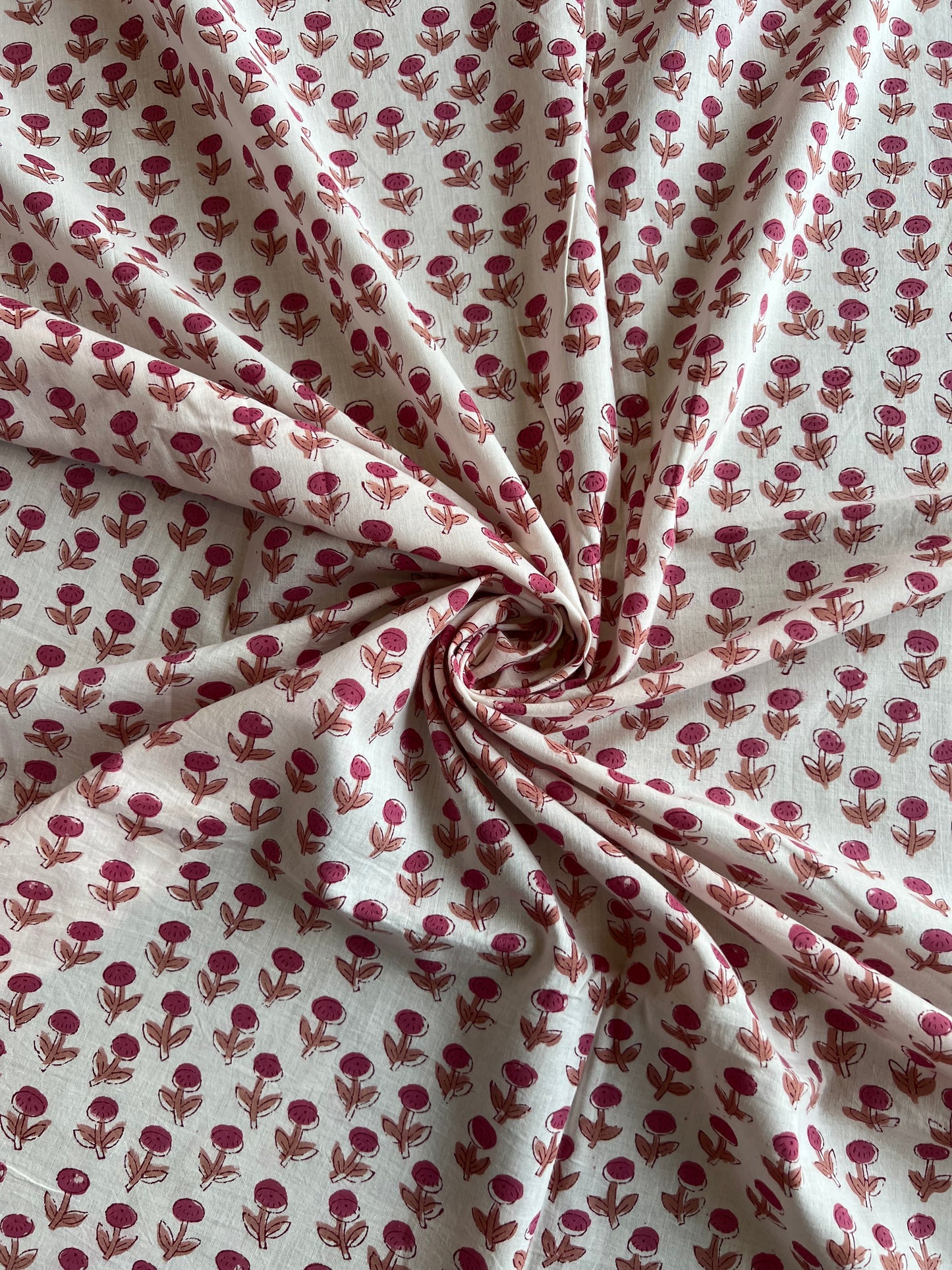Pure Cotton Hand Block Printed Fabric