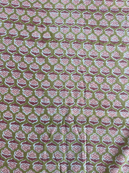 Pure Cotton Hand Block Printed Fabric