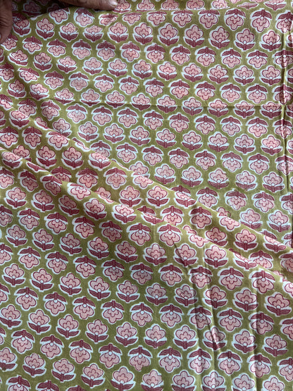 Pure Cotton Hand Block Printed Fabric
