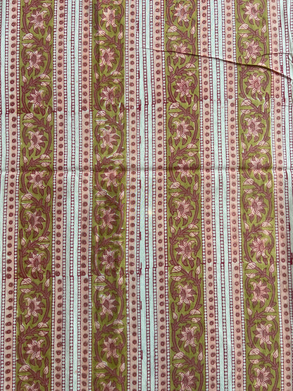 Pure Cotton Hand Block Printed Fabric