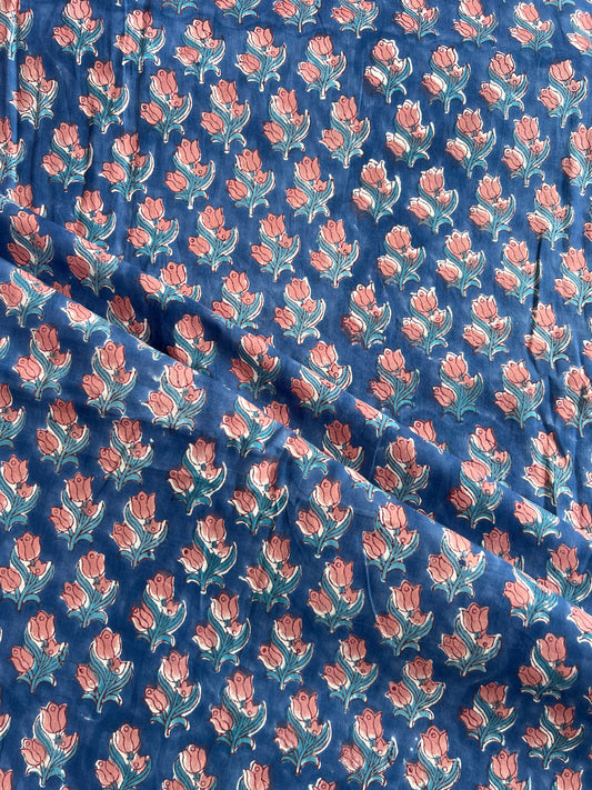 Pure Cotton Hand Block Printed Fabric